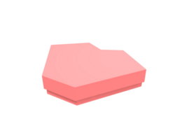 isometric pink heart shape packaging box png