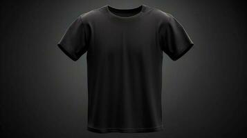 Black t-shirt mockup, front view, Generative ai photo