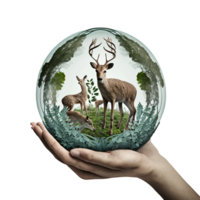 planet earth green clean ecology nature transparent air green trees animals. png