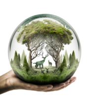 planet earth green clean ecology nature transparent air green trees animals. png