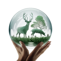 planet earth green clean ecology nature transparent air green trees animals. png