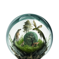 planet earth green clean ecology nature transparent air green trees animals birds. png