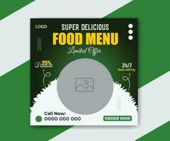 Delicious fast food social media post and web banner template promotion design vector