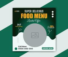 Delicious fast food social media post and web banner template promotion design vector