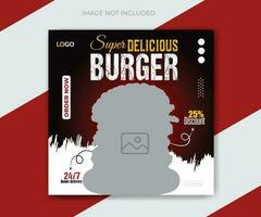 Burger food menu social media post post timeline design template vector