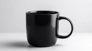 negro tazas taza Bosquejo aislado en blanco fondo, generativo ai foto