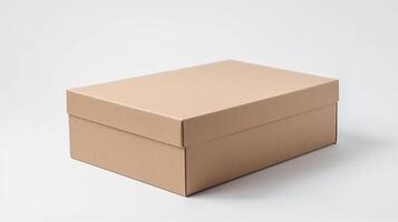 Brown Blank cardboard box mockup on white background, photo