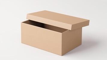 Brown Blank cardboard box mockup on white background, photo