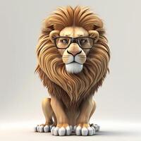 Cute Lion king Wear a Glass, photo