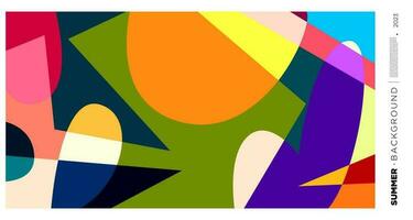 Vector abstract colorful  dynamic geometric pattern background illustration for summer 2023