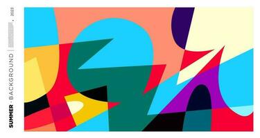 Vector abstract colorful  dynamic geometric pattern background illustration for summer 2023