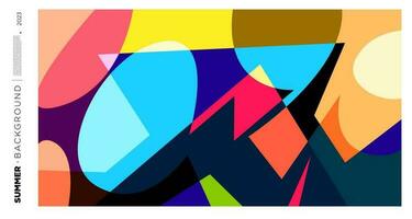 Vector abstract colorful  dynamic geometric pattern background illustration for summer 2023