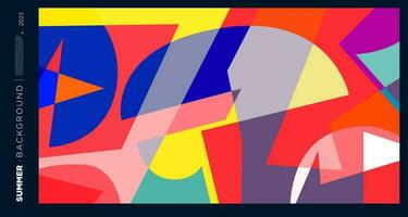 Vector abstract colorful dynamic geometric pattern background illustration for summer 2023