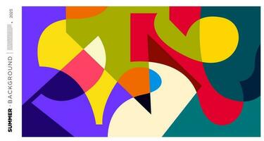 Vector abstract colorful  dynamic geometric pattern background illustration for summer 2023