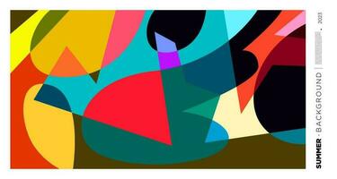 Vector abstract colorful  dynamic geometric pattern background illustration for summer 2023