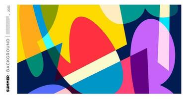 Vector abstract colorful  dynamic geometric pattern background illustration for summer 2023