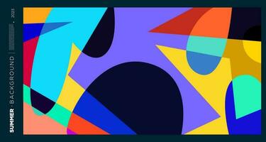 Vector abstract colorful dynamic geometric pattern background illustration for summer 2023