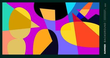 Vector abstract colorful dynamic geometric pattern background illustration for summer 2023