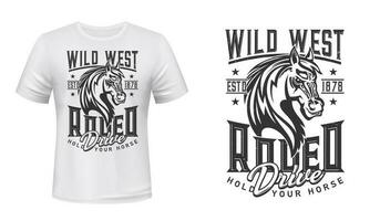 Rodeo horse Wild West t-shirt print vector