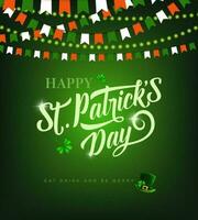 patricks día irlandesa fiesta saludo tarjeta vector