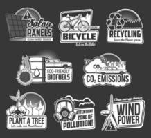 Ecology, environment and eco nature isolated icons vector