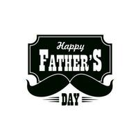 Fathers Day vector icon with black mustaches