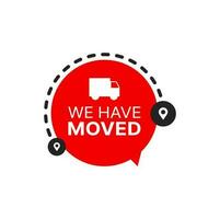 We have moved icon, office or home address change vector