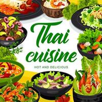 Thai cuisine vector Asian food dishes