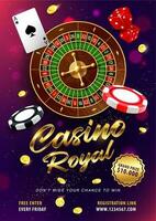 Casino roulette win realistic vector banner