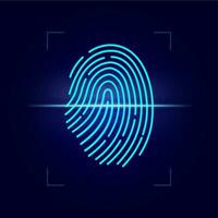 Fingerprint scan of biometric identification vector