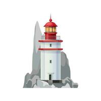 Sea lighthouse icon of nautical navigation tower vector
