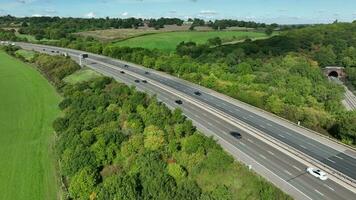 The M1 Motorway Near London in the Summer High Level Aerial View video