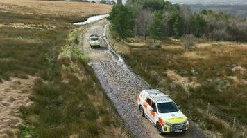 Mountain Rescue Emergency Services Travelling to Reach an Emergency Situation video