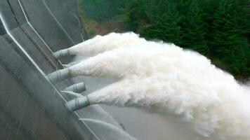 Water Pumped Through a Hydroelectric Power Station Dam Slow Motion video