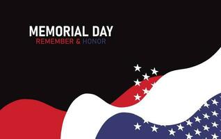 Memorial day background with flag of the United States. Vector illustration