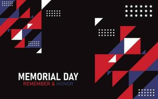 Memorial day background with geometric elements and space for text. Vector illustration