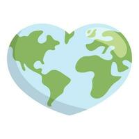 Heart shaped earth. Environment care. vector