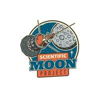 Moon exploration and space discovery project icon vector