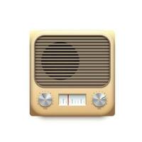 Retro FM radio music app icon, podcast, audio vector