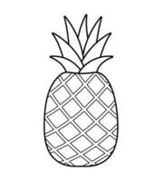 Pineapple Line Drawing Icon Fruit Vector Illustration