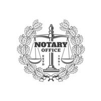 notario oficina vector icono, notarial Servicio emblema