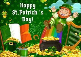 Shenanigans of leprechaun, Patricks day symbols vector