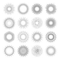 Starburst, sunburst and star burst light, sun rays vector