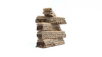 Chocolate wafers isolated on white background. photo