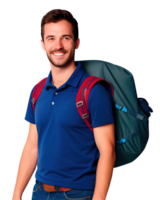 hombre con mochila. generativo ai png