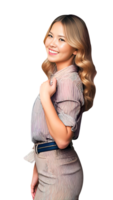 Beautiful happy smilling young woman isolated. . png