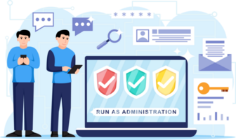 digitale dati protezione design illustrazione. informatica sicurezza illustrazione sfondo. nube calcolo Rete sicurezza concetto png