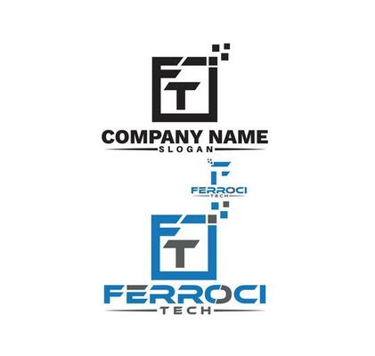 black and color swoosh white alphabet company logo line design vector icon template ft f t