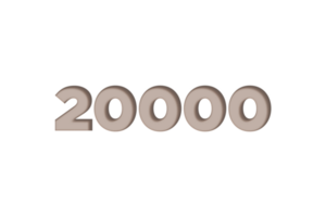 20000 subscribers celebration greeting Number with engrave design png