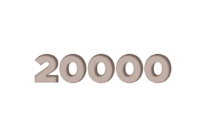 20000 iscritti celebrazione saluto numero con incidere design png